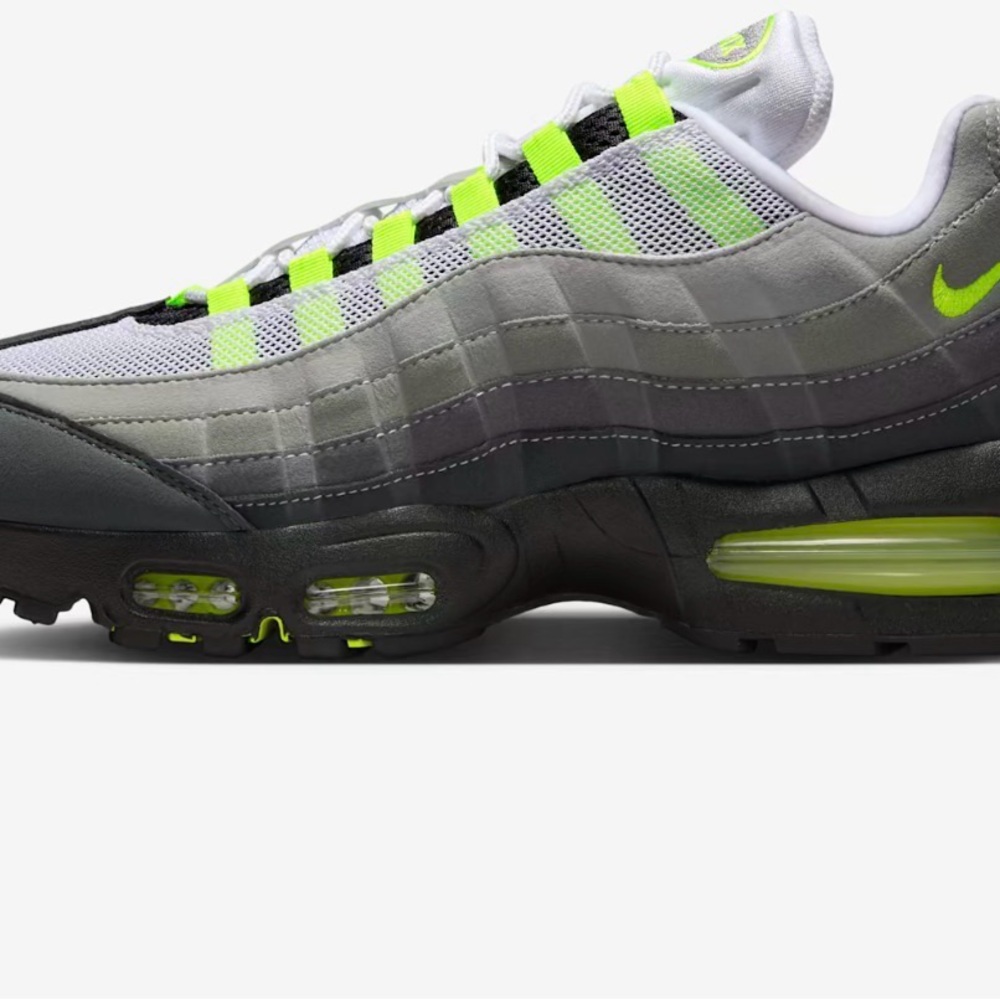 Nike Air Max 95 Black and Lime Sneakers